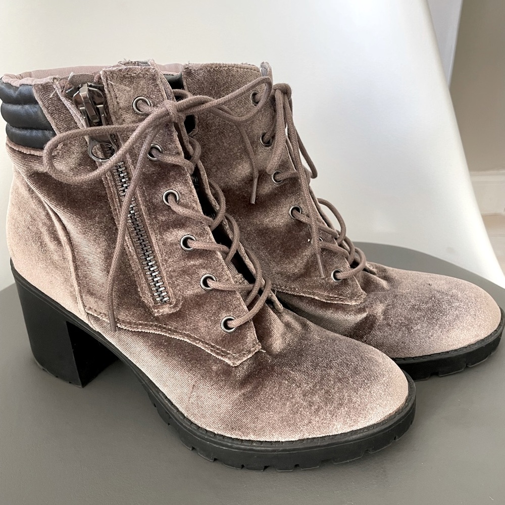 Madden Girl velour combat boots